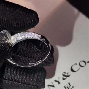 Replica Pave Tiffany Setting Engagement Ring Diamonds 2018 Newest Design Women Fine Jewelry