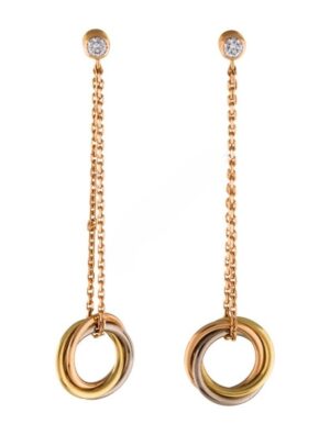 Replica Spring New Style Cartier Trinity Drop Earrings with Diamonds For Womens