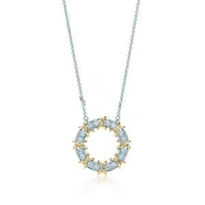 Replica Tiffany & Co. Schlumberger Ladies Sixteen Stone Circle Gold X Pendant Necklace Gorgeous Hot Sale 23926253