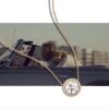 Replica Tiffany Soleste Double Bead Chain Side Set Cyrstal Surrounding Round Cut Center Diamond Engagement Necklace For Women - Image 10