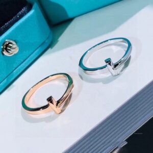 Replica Tiffany T T1 Narrow Rings Women'S Rose Gold/Sterling Silver Band Online GRP11530