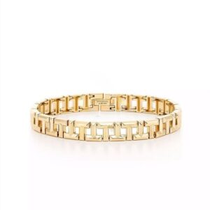 Replica Tiffany T True Narrow Bracelet Price T Shaped Hollow Stitching Yellow Gold Band Unisex Online 7507529