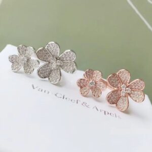 Replica Van Cleef Arpels Frivole Between the Finger Ring Yellow Gold/White Gold/Rose Gold With Diamond Wholesale