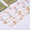 Replica Van Cleef Arpels Perlee Magic Alhambra Long Necklace 16 Motifs With Diamonds - Image 5