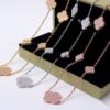 Replica Van Cleef Arpels Perlee Magic Alhambra Long Necklace 16 Motifs With Diamonds - Image 7