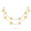 Replica Van Cleef Arpels Vintage Alhambra Long Necklace 20 Motifs Yellow Gold Diamonds - Image 4