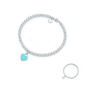 Return To Tiffany Bead Bracelet Pink Heart Pendant USA Sale Graduation Gift GRP03577