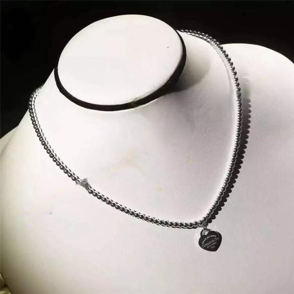 Return To Tiffany Replica Bead Chain Necklace Heart Tag Charm Fashion Jewelry Sale GRP03891 - Image 4