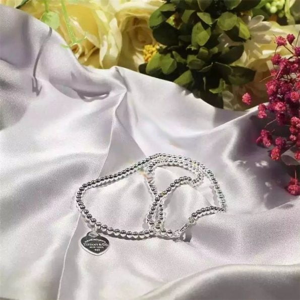 Return To Tiffany Replica Bead Chain Necklace Heart Tag Charm Fashion Jewelry Sale GRP03891 - Image 3