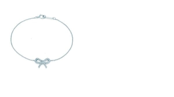 Tiffany Bow Rose Gold & Silver Bracelet Pendant Diamonds Friends Gifts Jewelry GRP03318