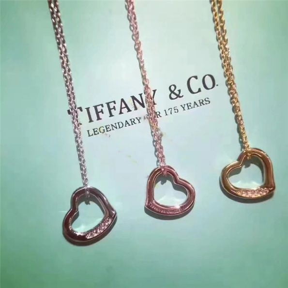 Tiffany Elsa Peretti Open Heart Pendant Studded Crystals Necklace Fashion Style USA Wholesale Women 11624294/30171179 - Image 4