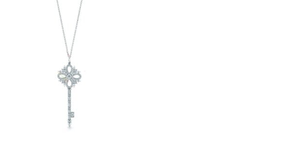 Tiffany Keys Tiffany Victoria Key Pendant Necklace Pear Shaped Diamonds D.C. Sale GRP09208