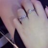 Tiffany Ring Round Diamond Dupe Narrow Design Timeless Jewelry Women Engegement Gift - Image 2