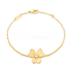 Van Cleef & Arpels Flowers Frivole Bracelet 1 Flowers Yellow Gold With Diamond