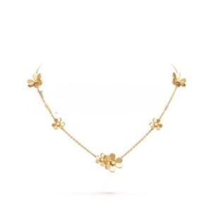 Van Cleef Arpels Frivole Necklace 9 Flowers with Diamonds Yellow Gold/White Gold/Rose Gold