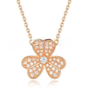 Van Cleef Arpels Frivole Necklace Pink Gold With Pave Diamonds