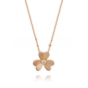 Van Cleef Arpels Frivole Necklace Pink Gold With Round Diamonds