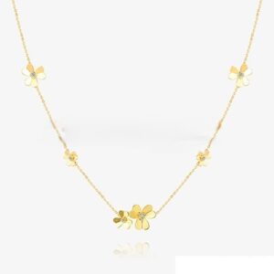 Van Cleef Arpels Frivole Necklace Yellow Gold With 9 Round Diamonds