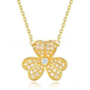 Van Cleef Arpels Frivole Necklace Yellow Gold With Pave Diamonds