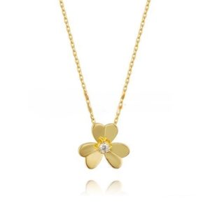 Van Cleef Arpels Frivole Necklace Yellow Gold With Round Diamonds