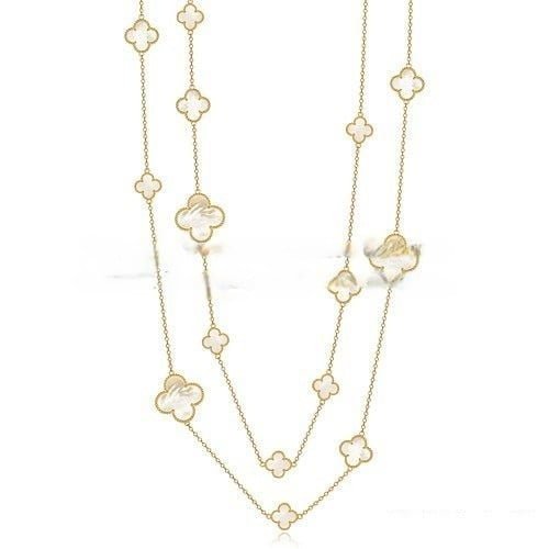 Van Cleef & Arpels Magic Alhambra Necklace Yellow Gold 16 Motifs With White Mother Of Pearl - Image 5