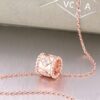 Van Cleef Arpels Perlee Clover Pendant Necklace Pink Gold with Diamonds - Image 2