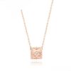 Van Cleef Arpels Perlee Clover Pendant Necklace Pink Gold with Diamonds - Image 4