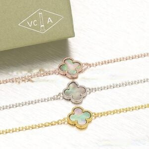Van Cleef & Arpels Sweet Alhambra Bracelet Pink Gold With Gray Mother Of Pearl
