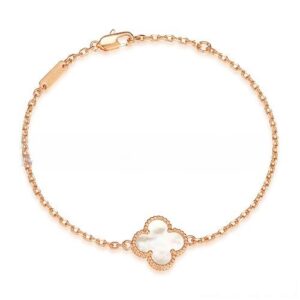 Van Cleef & Arpels Sweet Alhambra Bracelet Pink Gold With White Mother Of Pearl