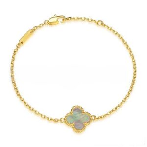 Van Cleef & Arpels Sweet Alhambra Bracelet Yellow Gold With Gray Mother Of Pearl