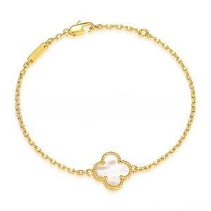 Van Cleef & Arpels Sweet Alhambra Bracelet Yellow Gold With White Mother Of Pearl