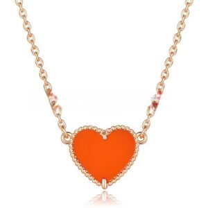 Van Cleef Arpels Sweet Alhambra Heart Pendant Pink Gold With Red Onyx Mother Of Pearl