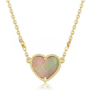 Van Cleef Arpels Sweet Alhambra Heart Pendant Yellow Gold With Gray Mother Of Pearl