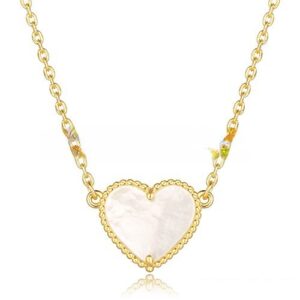 Van Cleef Arpels Sweet Alhambra Heart Pendant Yellow Gold With White Mother Of Pearl