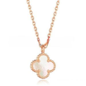 Van Cleef & Arpels Sweet Alhambra Pendant Pink Gold With White Mother Of Pearl 9mm