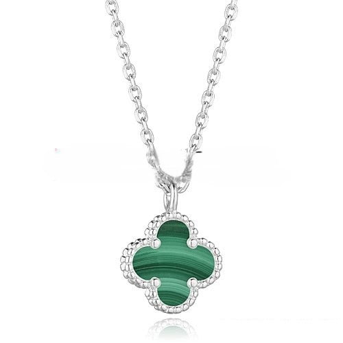 Van Cleef & Arpels Sweet Alhambra Pendant White Gold With Malachite Mother Of Pearl 9mm