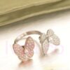Van Cleef Arpels Two Butterfly Between The Finger Ring Pink Gold Round Pink Sapphires - Image 4
