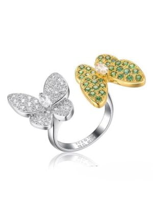 Van Cleef Arpels Two Butterfly Between The Finger Ring Yellow Gold Tsavorite Garnets