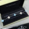 Van Cleef & Arpels Vintage Alhambra Bracelet 5 Motifs Turquoise and White Gold With Diamonds - Image 3