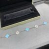 Van Cleef & Arpels Vintage Alhambra Bracelet 5 Motifs Turquoise and White Gold With Diamonds - Image 2