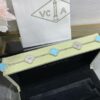 Van Cleef & Arpels Vintage Alhambra Bracelet 5 Motifs Turquoise and White Gold With Diamonds - Image 5