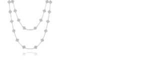 Van Cleef & Arpels Vintage Alhambra Long Necklace White Gold 20 Motifs