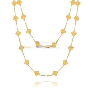 Van Cleef & Arpels Vintage Alhambra Long Necklace Yellow Gold 20 Motifs