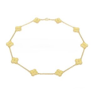 Van Cleef & Arpels Vintage Alhambra Necklace Yellow Gold 10 Motifs