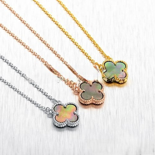 Van Cleef & Arpels Vintage Alhambra Pendant Yellow Gold Colorful Mother Of Pearl 15mm - Image 5