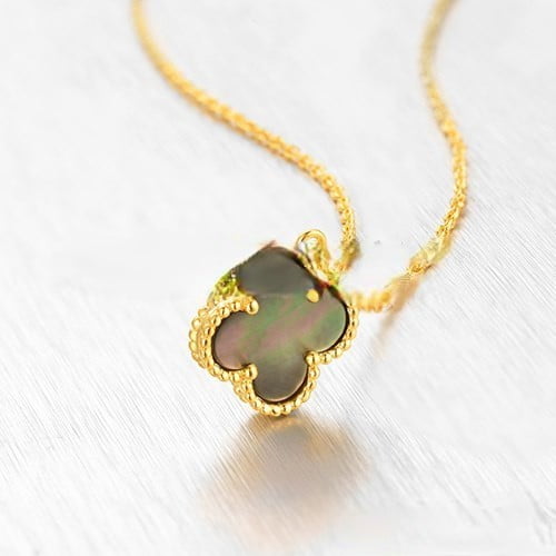 Van Cleef & Arpels Vintage Alhambra Pendant Yellow Gold Colorful Mother Of Pearl 15mm - Image 3
