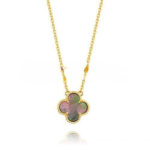 Van Cleef & Arpels Vintage Alhambra Pendant Yellow Gold Colorful Mother Of Pearl 15mm - Image 2