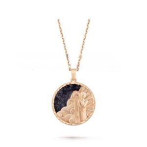 Van Cleef Arpels Zodiaque Long Necklace Aquarii (Aquarius) Rose Gold Aventurine