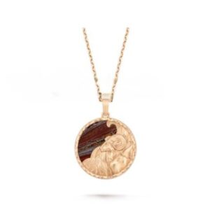 Van Cleef Arpels Zodiaque Long Necklace Arietis (Aries) Rose Gold Iron Eye