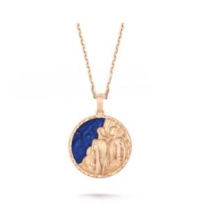 Van Cleef Arpels Zodiaque Long Necklace Geminorum (Gemini) Rose Gold Lapis Lazuli